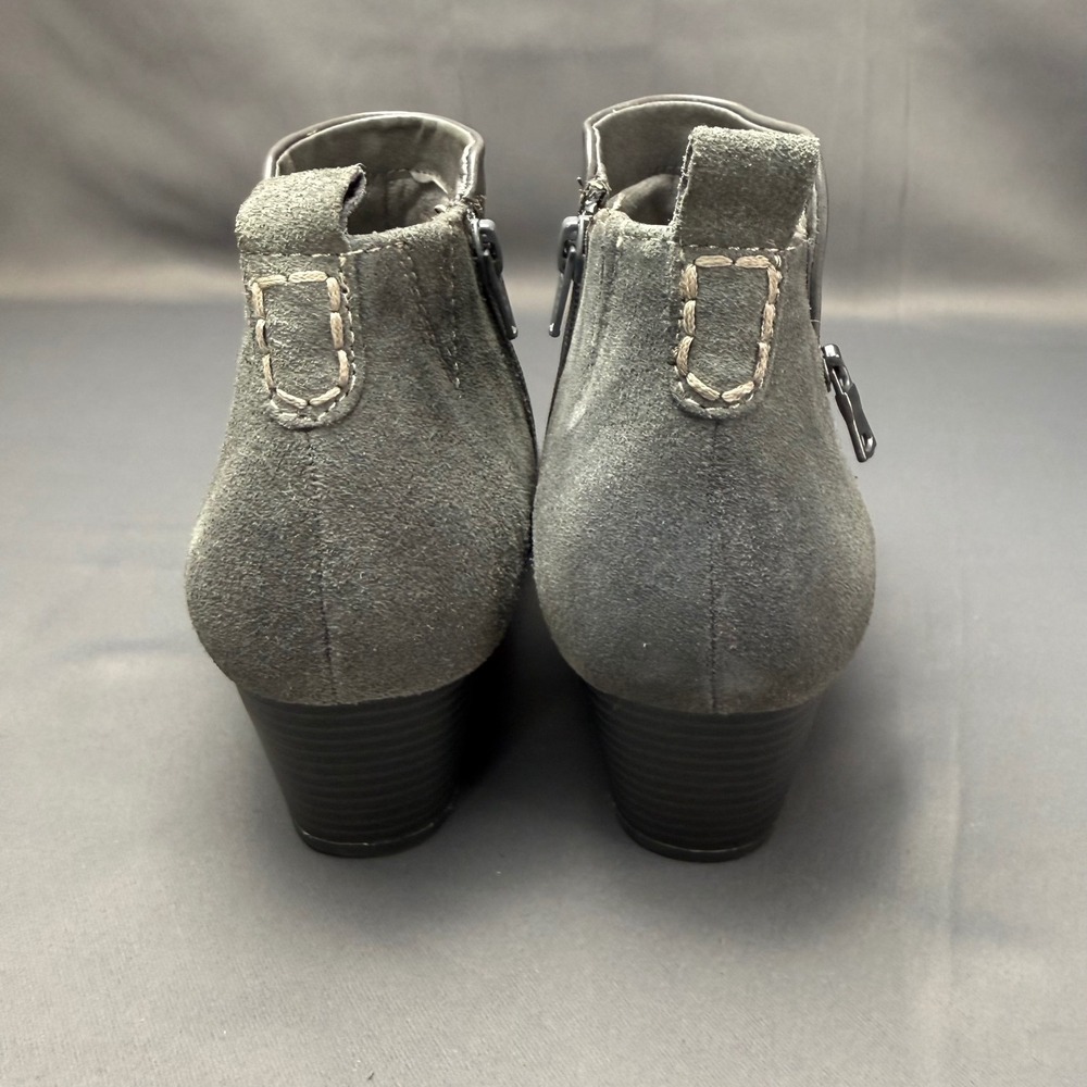 Earth Conway Maple Stone Grey Multi Leather Suede Ankle Boots Womens 9M Booties - Picture 4 of 16